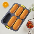 thumbnail image 6 of 6-Cavity Silicone Bread Mold | Hot Dog Bun Baking Pan | Nonstick Flexible Baking Mat | Reusable Pastry Dough Mold | 37.5x24.5cm Baking Tool, 6 of 6