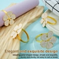 thumbnail image 4 of Ihvewuo Delicate White Flower Design Napkin Rings (12 Pack), 4 of 10