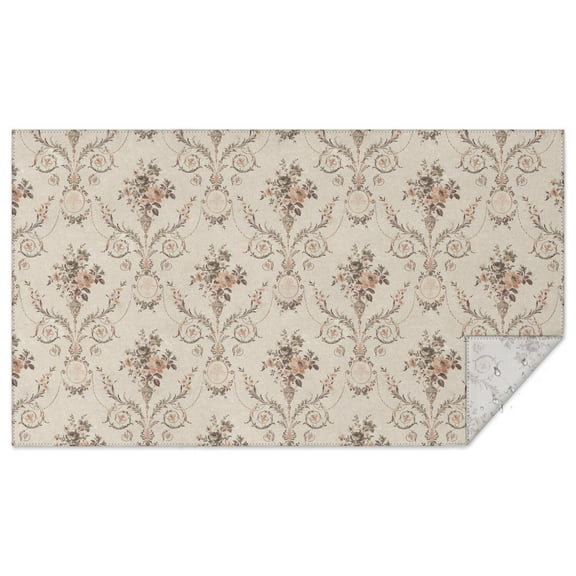 Rectangle Waterproof Beige American Pastoral Tablecloth Reusable Washable Weight Fabric Table Covers for Restaurant,Picnic,Indoor and Outdoor Dining 60 Inch X 102 Inch