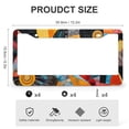 thumbnail image 3 of License Plate Frames Patchwork Abstract Geometric Design License Plate Cover Front Plates Frames Car Tag Frame 2 PCS Ethnic Floral Patchwork Plaid Design Stainless Aluminum License Plate Cover, 3 of 6