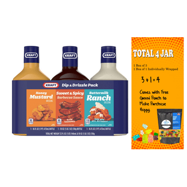 Dip & Drizzle Sauce By Kraft, 3 pk. PACK OF 2, Free PICKN BUY Gummies