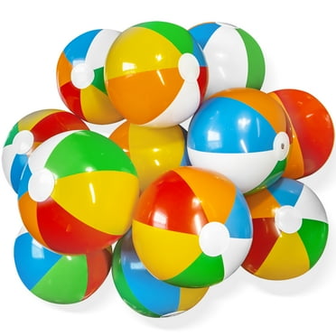 Novelty Place 12 Pack Inflatable Beach Balls - 8" Dia Summer Seaside Beach Pool Party School Supplies Floating Toys