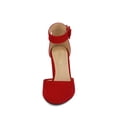thumbnail image 3 of Zapatos de Tacón Cuadrado Angela en Gamuza Roja para Mujer DREAM PAIRS Talla 8.5, 3 of 8