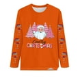thumbnail image 4 of Fznquz Crewneck Ladies Tops Long Sleeve Christmas Orange T Shirt Trendy Casual 2025 T Shirts for Women, 4 of 4