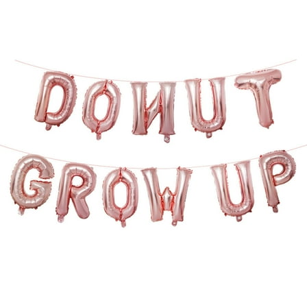 SASABAXI 1Set Pink Rose Gold Donut Shaped Aluminum Foil Latex Balloon Birthday Party Decorations