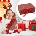 thumbnail image 2 of Christmas Magnetic Gift Box with Satin Ribbon Bow, Decorative Paper Present Packaging for Holiday Gifting, 1 Count, 2 of 5