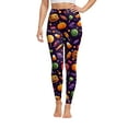 thumbnail image 6 of adviicd Womens Halloween Leggings Fall Pumpkin Printed Stretchy Leggings Comfort Yoga Pants Costumes (Yellow, S), 6 of 8
