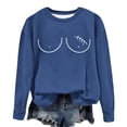 thumbnail image 4 of Tawop Sweatshirts for Women Womens Tops Sweatshirt Crew Neck Long Sleeve Pullover Graphic Blue L, 4 of 4