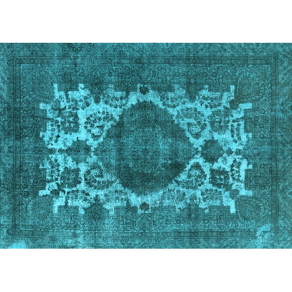 Ahgly Company Indoor Rectangle Oriental Light Blue Industrial Area Rugs, 8' x 12'