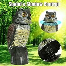 Hot Sale Realistic Bird Scarer Rotating Head Sound Owl Prowler Decoy Protection Repellent Pest Control Scarecrow Garden Yard