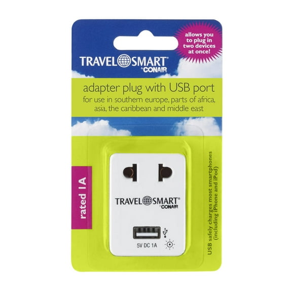 Adaptador con puerto USB Travel Smart Type A Worldwide, gris