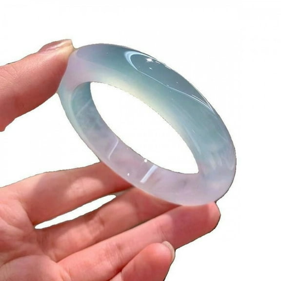 Natural Jade Grade A Ice Floating Green Purple Jade Bracelet