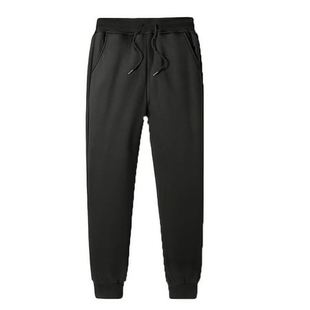 

Men s Thermal Fleece Jogger Pants Sherpa Lined Sweatpants Cinched Cuffs Winter Warm Thick Track Pants Solid Color Mid Waist Pencil Trousers with Pocket