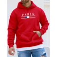 thumbnail image 3 of Sudadera con capucha con estampado de París de algodón para hombre, informal, otoño e invierno, 3 of 5