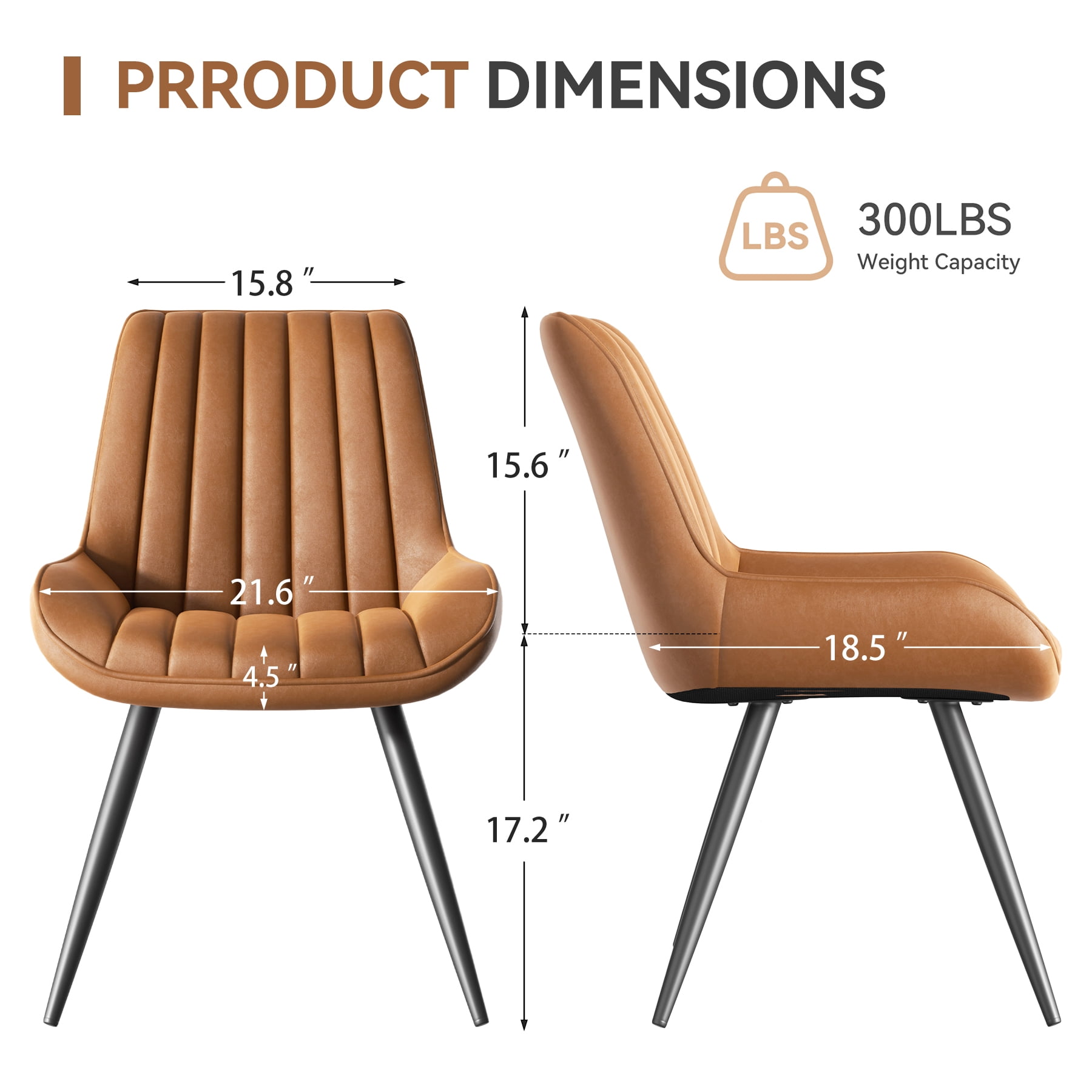 MOONMISS Modern Upholstered Dining Chairs Set of 4 with Thick Cushion,Sturdy Metal Legs,Side Chairs for Kitchen,Living Room