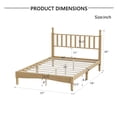 thumbnail image 3 of Aukfa Full Size Bed Frame with Gourd Shaped Headboard, Wood Platform Bed, Oak, 3 of 8