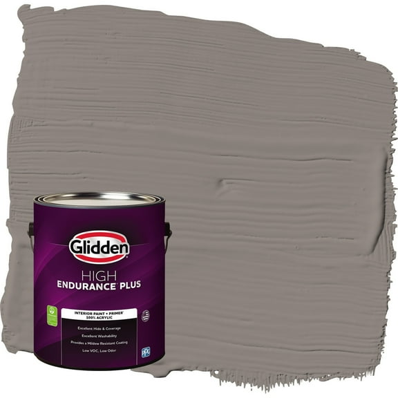 Glidden HEP Elephant Gray / Grey Eggshell Interior Paint with Primer, 1 Gallon