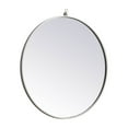 thumbnail image 6 of Midcentury Modern Metal Frame Round Mirror With Decorative Hook 28" In White, 6 of 6