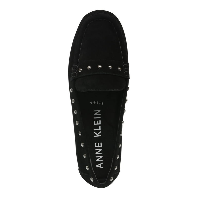 ANNE KLEIN Womens Black Comfort Studded Onit Round Toe Slip On