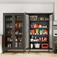 thumbnail image 4 of COFaR Metal Storage Cabinet, 72'' H Kitchen Storage with Adjustable Shelf, for Pantry, Kitchen, Living Room, Dining Room (Black, 72"), 4 of 15