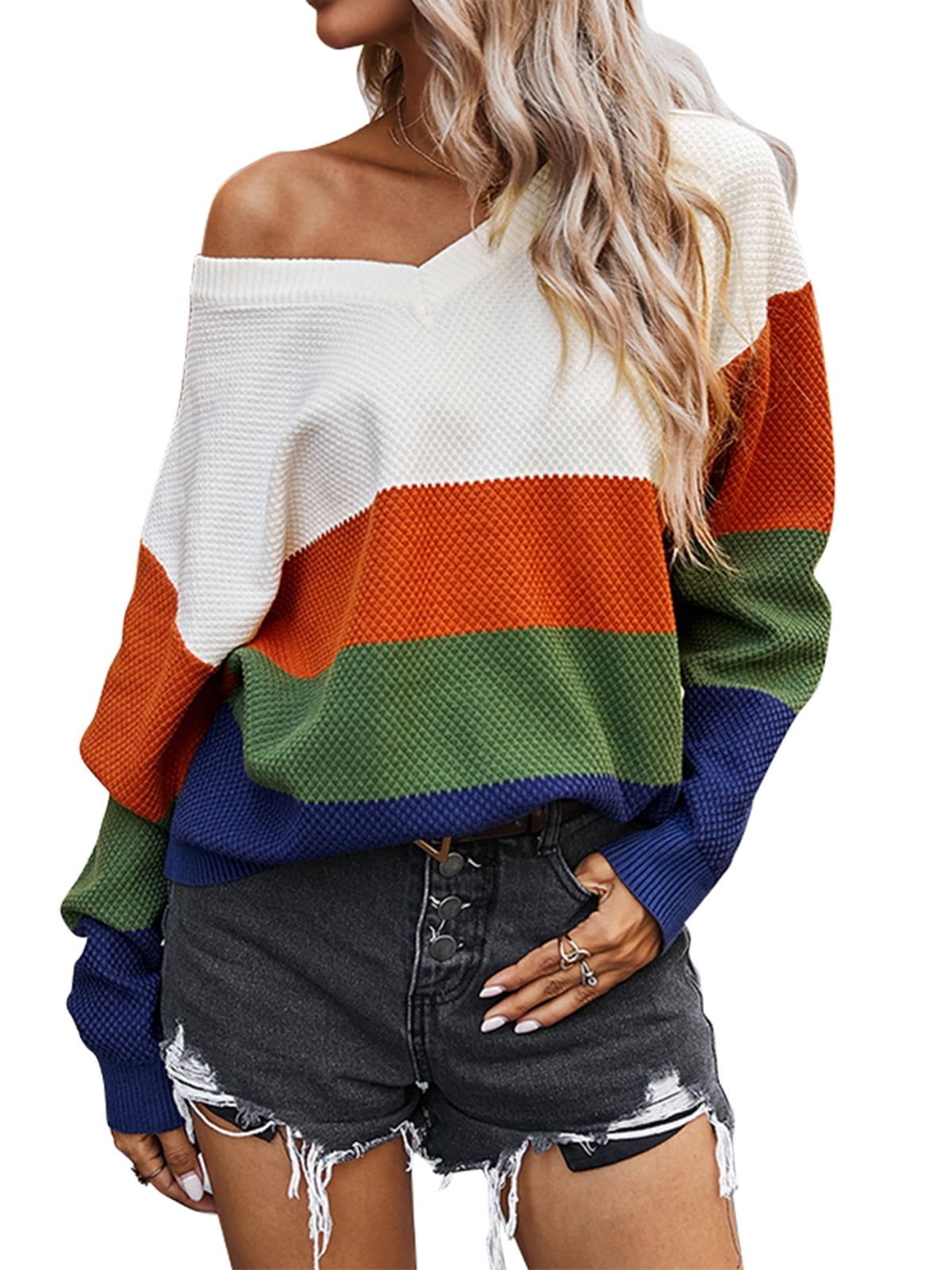 colorblock sweater women