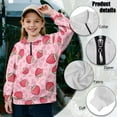thumbnail image 6 of Uourmeti Strawberry Cow Print Girls Autumn Sweatshirt Half Zip Pullover Long Sleeve Lightweight Comfy Casual Loose Fall Top for School Daily Wear Size 13-14, 6 of 7