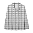 thumbnail image 6 of SERTG Womens Valentine Print Lapel Long Sleeve Pajama Set with Pockets Casual Spring Fall Homewear Two-Piece Outfit(Gray#1,S), 6 of 7