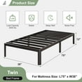 thumbnail image 6 of 12 Inch Twin Bed Frames with Rounded Corner Legs, 1000 LBS Heavy Duty Metal Twin Platform Bed Frame with Steel Slats Support, No Box Spring Needed, Noise Free, Easy Assembly, 6 of 8