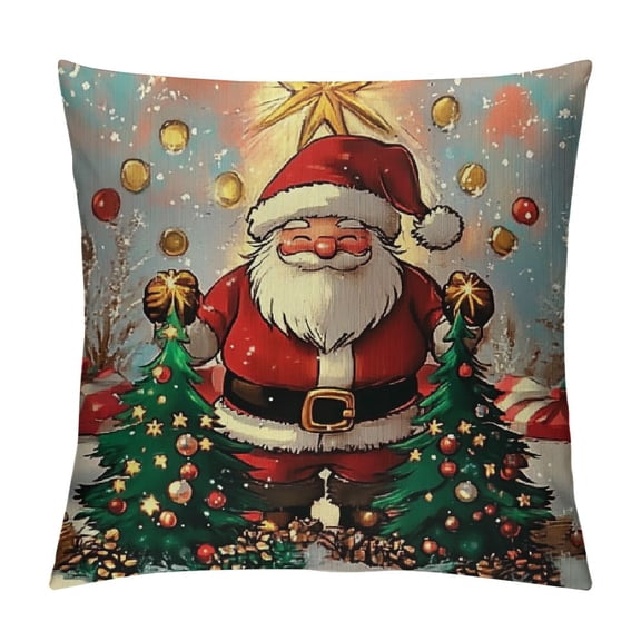 Patifu Christmas Pillow Covers  Gnomes Pillow Case White Christmas Xmas Winter Home Decor Living Room House Decorative Cushion Case for Sofa Couch 12x12in
