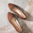 thumbnail image 4 of Women's Wide Width Flat Shoes - Comfortable Ladies Pointed Suede Elegant Office Anti Slip Sole Ballet Flats., 4 of 8