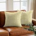 thumbnail image 6 of Throw Pillow Covers 16x16 Inch, Botanical Rose Decorative Pillow Cases for Couch Sofa Bed, Vintage Yellow Floral Leaf Summer Farmhouse Cotton Linen Square Home Decor Pillowcases with Hidden Zipper, 6 of 9