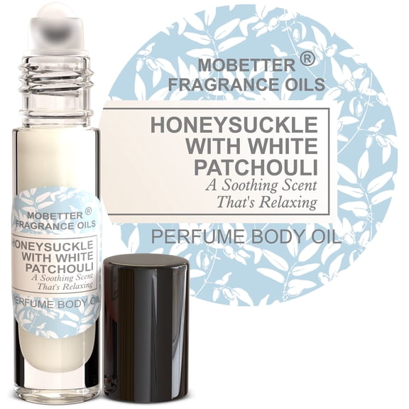 Honeysuckle with White Patchouli Perfume Women Body Oil Pure Uncut by Mobetter Fragrance Oils