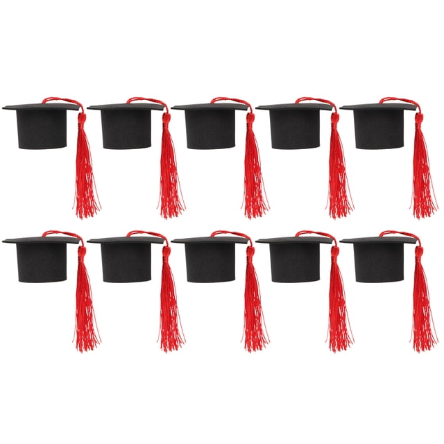 10 mini birretes de pastel, adornos de recuerdo para la temporada de graduación.