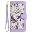 thumbnail image 2 of Allytech Galaxy A13 4G Wallet Case Cover, Flower Pattern PU Leather Shoulder Strap Hand Wrist Flip Cover for Girls Women Stand Protective Wallet Case for Samsung Galaxy A13 4G - Purple, 2 of 14