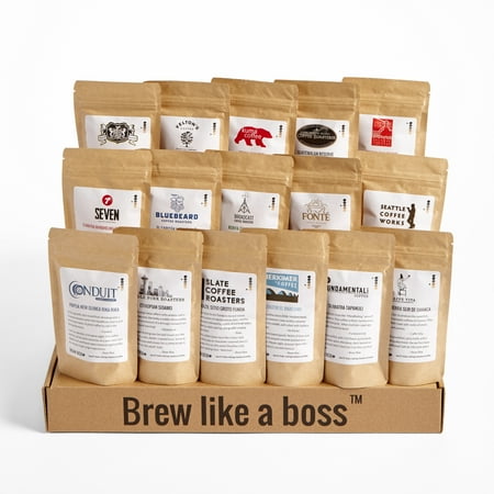 Bean Box Seattle Deluxe Coffee Tour, Variety of Roasts, 16 Bags