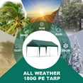 thumbnail image 5 of Frmobepts 10x20FT Heavy Duty Carport, Portable Car Canopy Garage Boat Shelter Party Tent, UV Resistant Waterproof Carport Canopy with Four Wind-Resistant Ropes, Green, 5 of 7