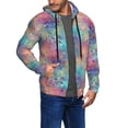 thumbnail image 2 of Kdxio blue pink colorful cracked texture Print Men Hoodies Casual Hoodies for Men with Zip Pockets Full Zip Long Sleeve Sweatshirt Sports Hooded Jacket-3X-Large, 2 of 5