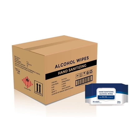 HiTouch Business Services Hand Sanitizing Alcohol Wipes 50 Wipes/PK 24/CT (W-07524)