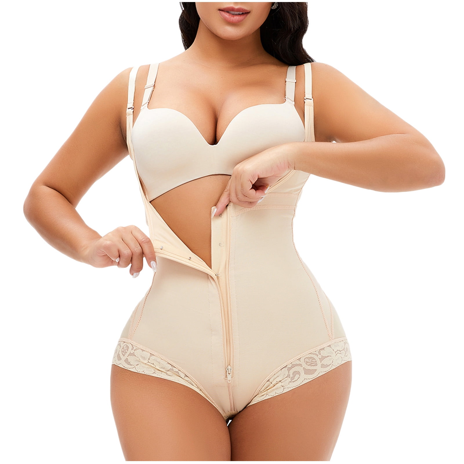Bodysuit for Women Going Out Seamless Boyshorts with Pockets Body Shaper  Sexy Slimming Tummy Control Shapewear Lace