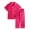 Hot Pink, variant on Generic Youth Toddler Baby Boy Girl Pajamas Set Spring Autumn Solid Color Satin Silk Kids Short Sleeves Sleepwear 2 Piece Button Down Classic Loungewear Pants Toddler Regular Durable Pajamas