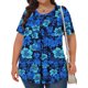 thumbnail image 3 of Top Plisado Gradiente de las Mujeres, Cuello de la Tripulación Manga Corta Blusa Suelta para el Hogar Y el Uso Diario, Ligera Túnica de Moda Casual, 3 of 8