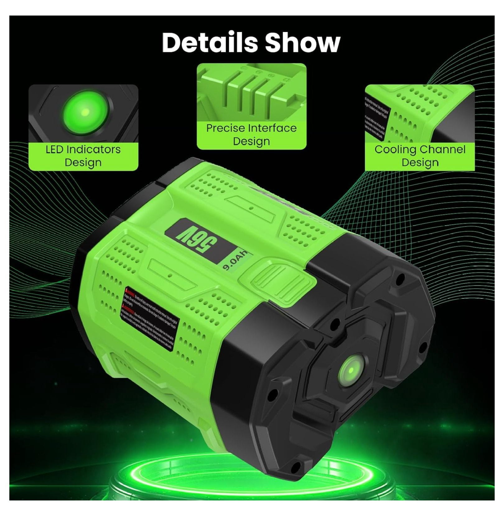 EGO 56V 9.0Ah Battery Replacement - BA2800 Compatible, 9000mAh Lithium Power Pack for EGO Tools BA2800T, BA4200, BA1400, CS1604 & More - 1PC