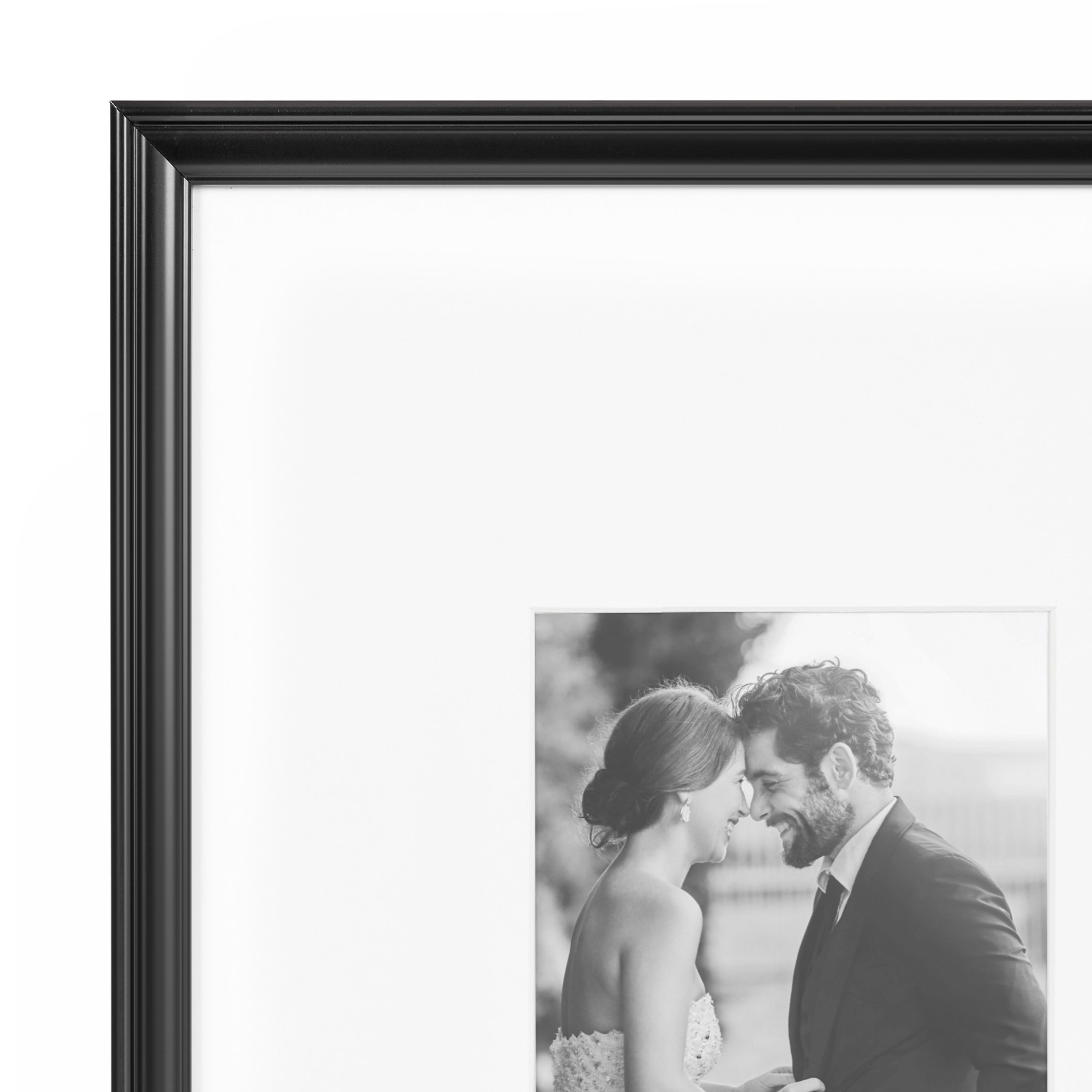 Kate and Laurel Adlynn Rectangle Picture Frame Set of 3, 11 x 14 matted to 5 x 7, Black, Modern Three-Piece Frame Set for Gallery Wall Frame Set in Living Room Wall Decor