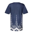 thumbnail image 5 of Pompotops Mode Femme Décontractée Imprimé Col Rond Ample Manches Courtes T-shirt Haut Blouse Chandail Liquidation, 5 of 5