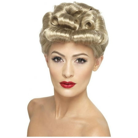 1940 S Women S Vintage Pinup Postcard Short Hair Wig Costume