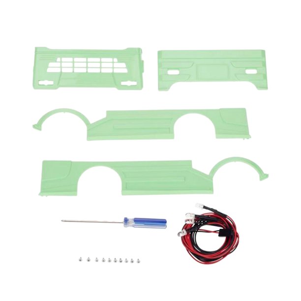 RC camión cuerpo cerco w/luz para WPL D12 1:10 escala RC camión Sunnimix cerco de carrocería de coche rc
