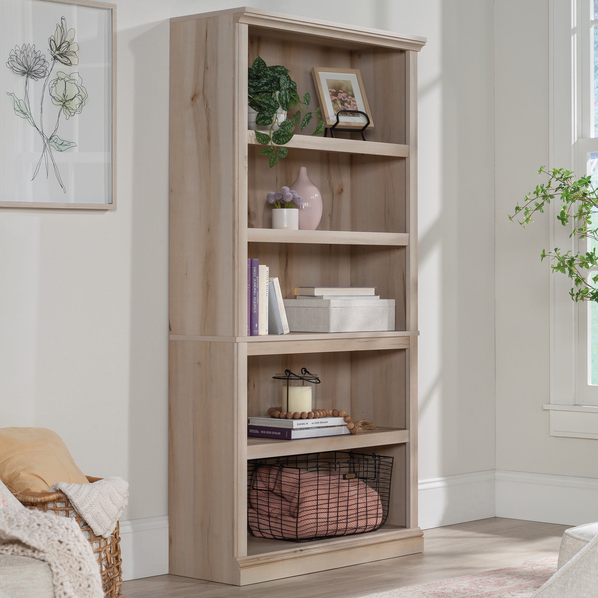 TMS Nordic Ladder Bookshelf, Walnut - Walmart.com