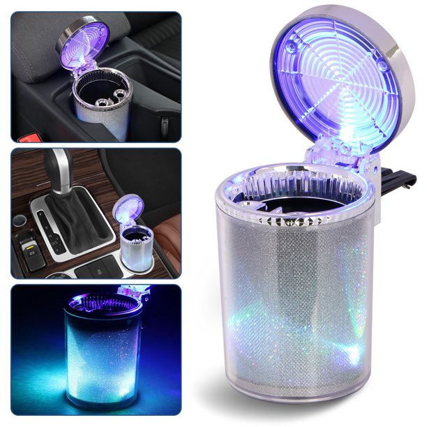 LED Light Home Car Ashtray Auto Travel Cigarette Ash Holder Cup