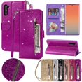 thumbnail image 2 of Wallet Bling Glitter Magnetic Flip Zipper Leather Case For Samsung Galaxy S24 Ultra S23 S22 Plus S21 S20 FE S10 S9 Note 20 10 9, 2 of 5