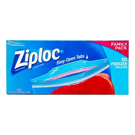 (2 pack) Ziploc Pinch & Seal Freezer Bags, Gallon, 50 (Best Freezer For Meat Storage)